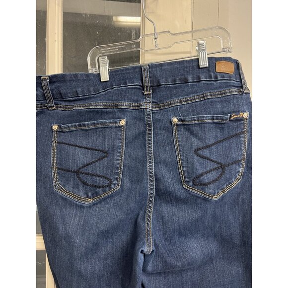 7 by 7 For All Mankind Woman’s Size 16 Blue Denim Skinny Ankle High Rise Jeansm - Picture 3 of 7